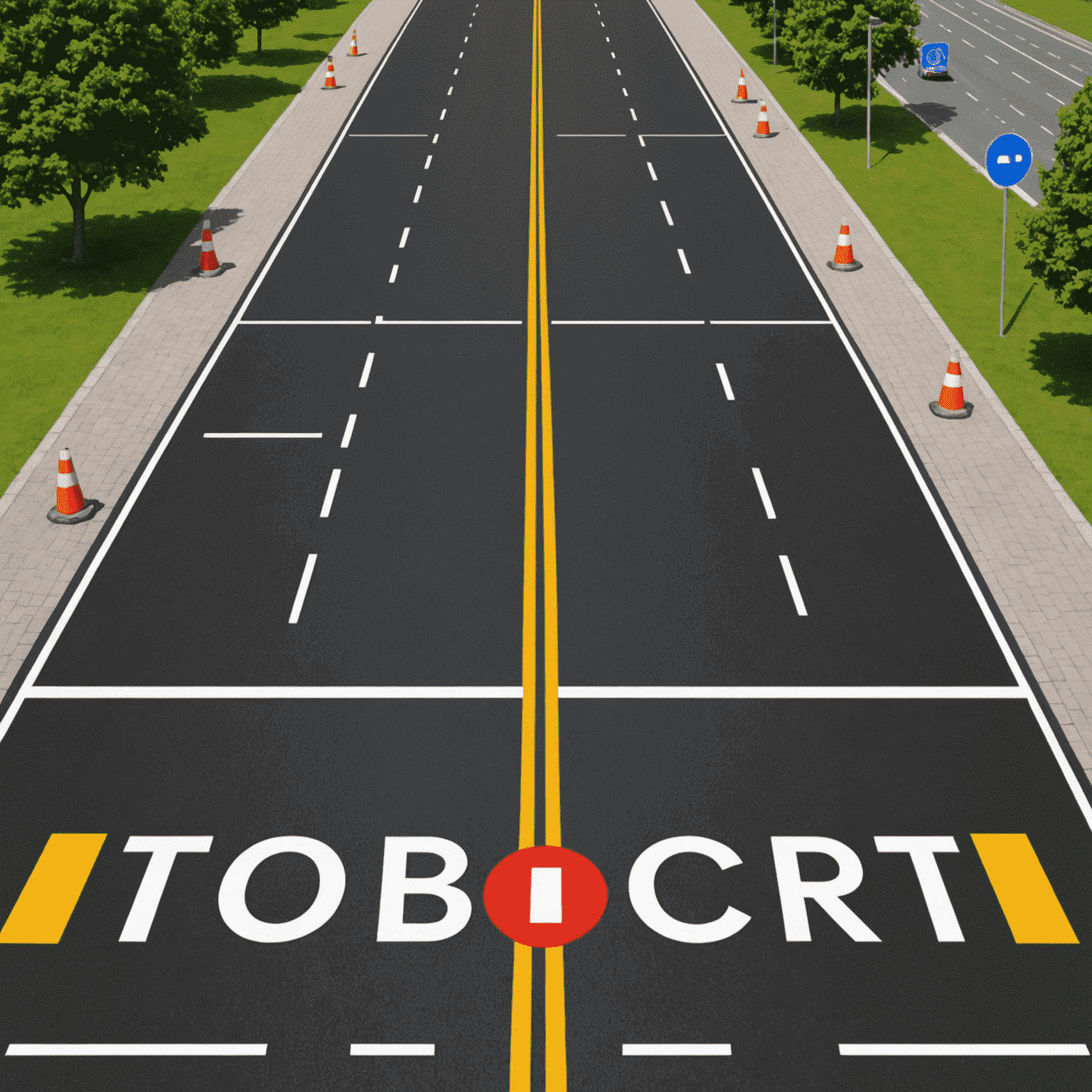 Traffic signs and road markings with new safety regulations